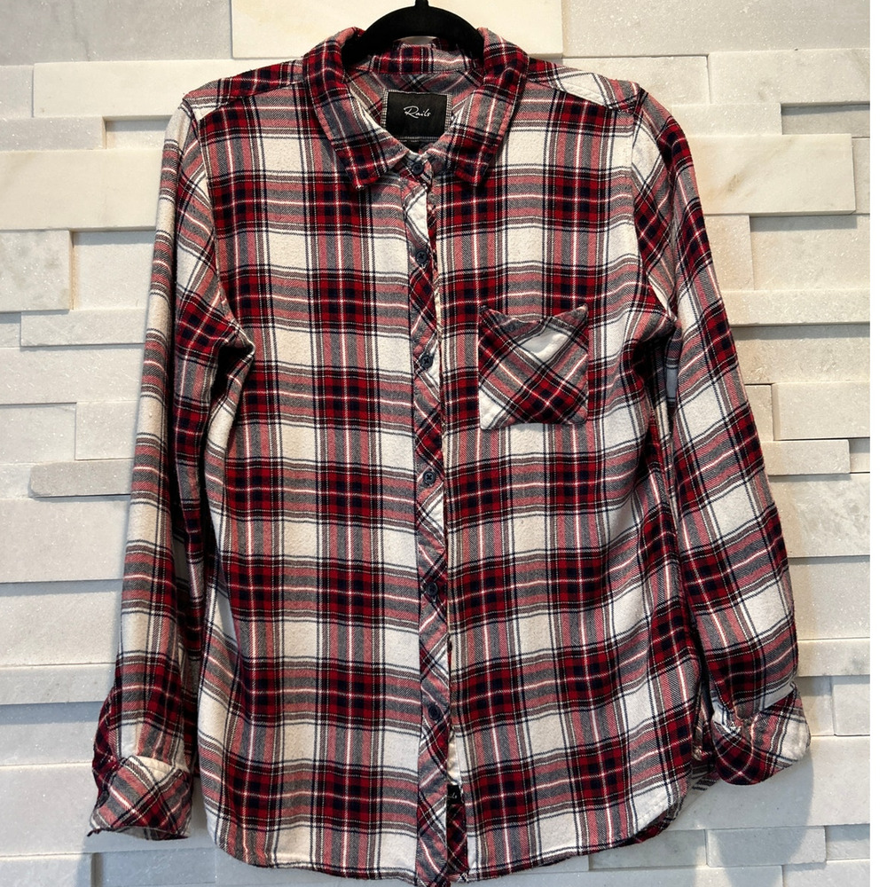 Rails Revolve Hunter Long Slv Button Up Plaid Shi… - image 2